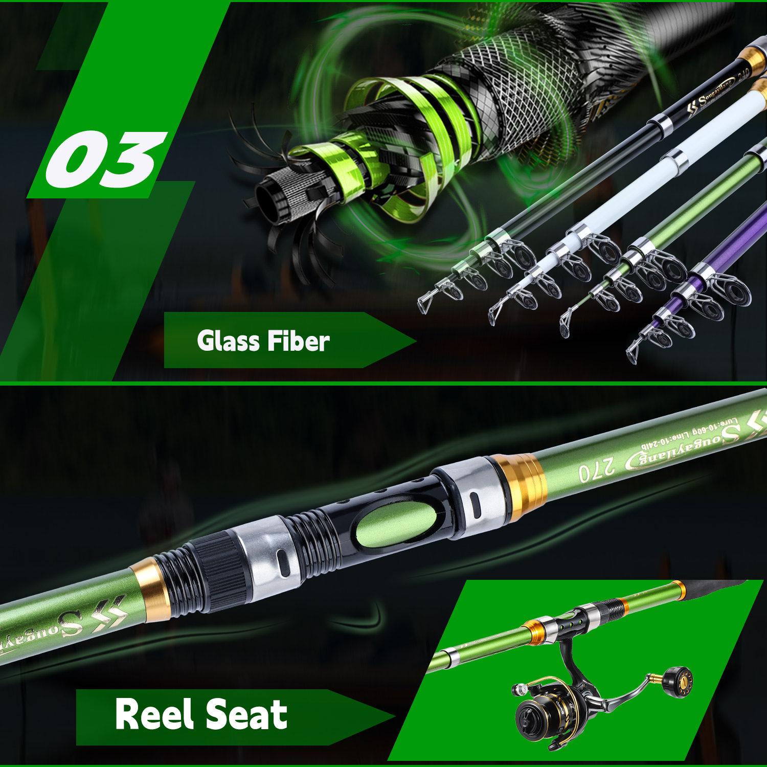 Ensemble canne à pêche et moul - Fishing Rod Spinning avis et prix